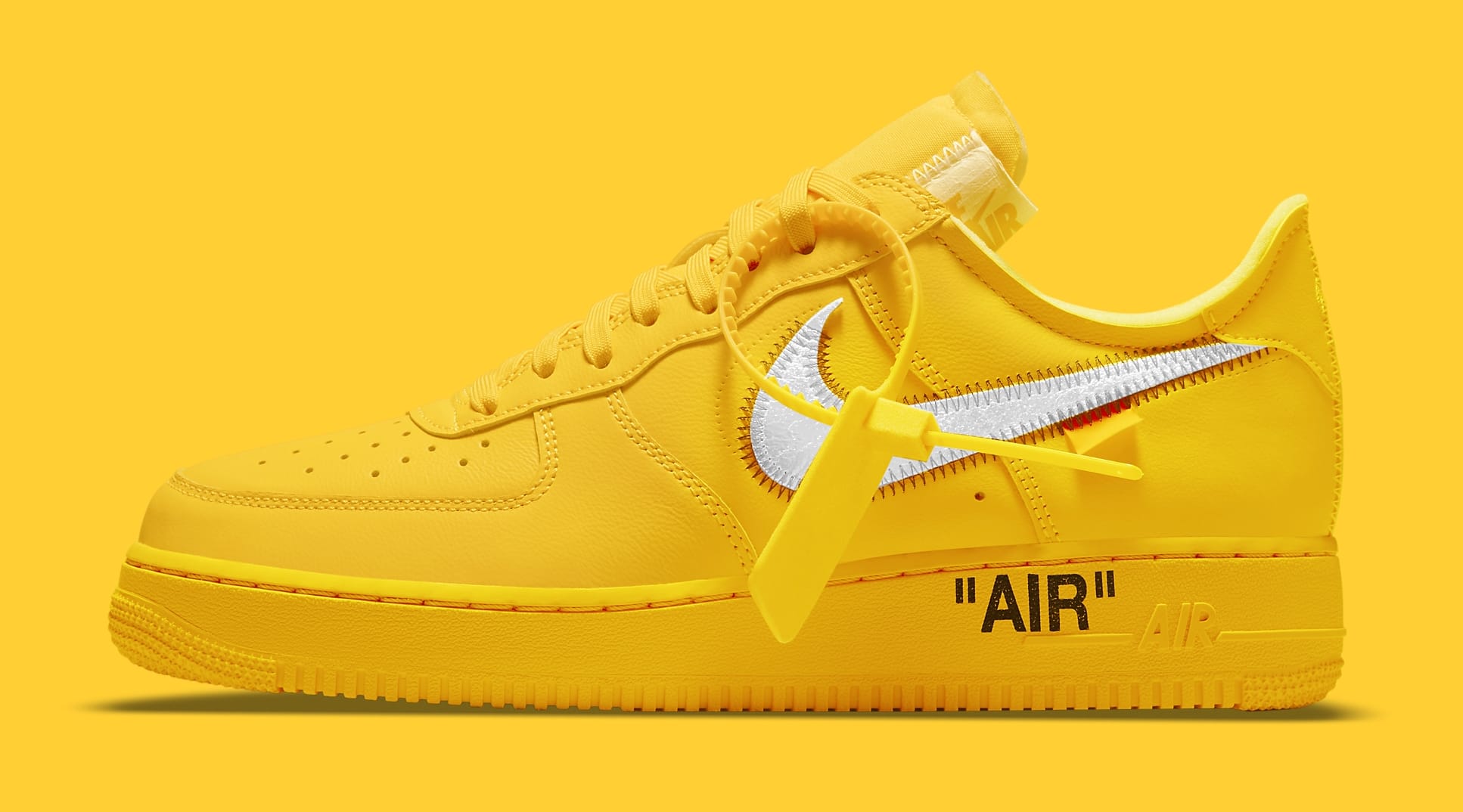Off-White x Nike Air Force 1 Low &#x27;Lemonade&#x27; DD1876-700 Lateral