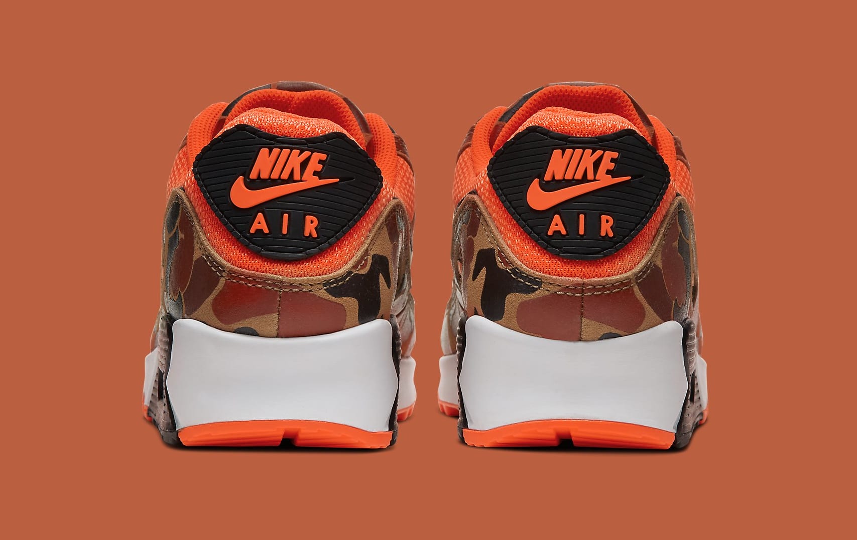 Nike Air Max 90 &#x27;Orange Camo&#x27; CW4039-800 Heel