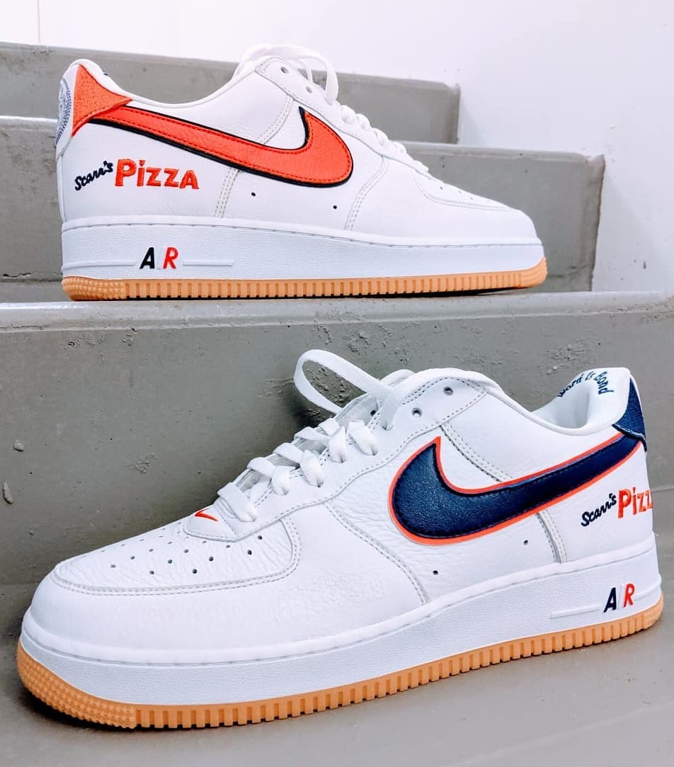 Scarr&#x27;s Pizza x Nike Air Force 1 Low CN3424-100 (Left and Right)