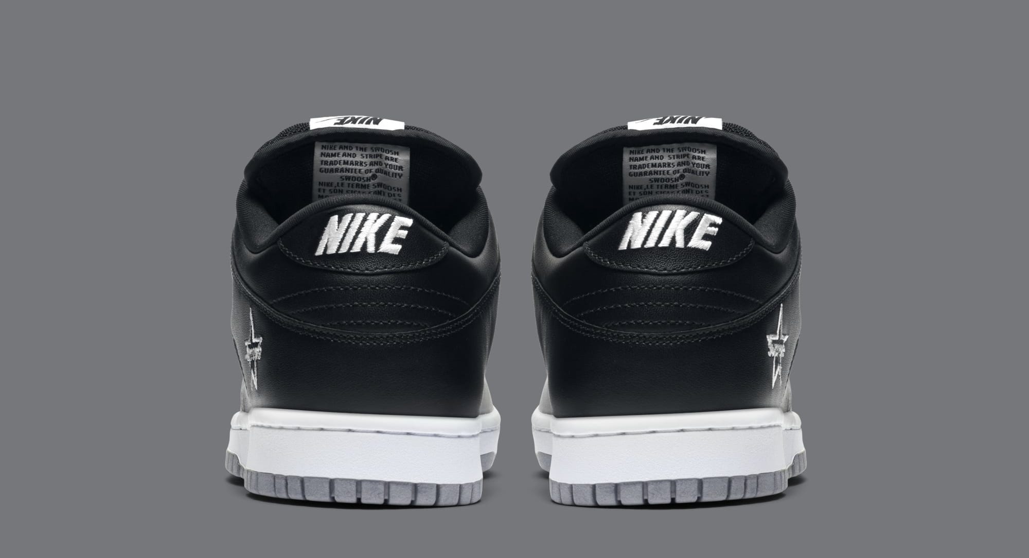 Supreme x Nike SB Dunk Low &#x27;Metallic Silver/Metallic Silver/Black&#x27; CK3480-001 (Heel)