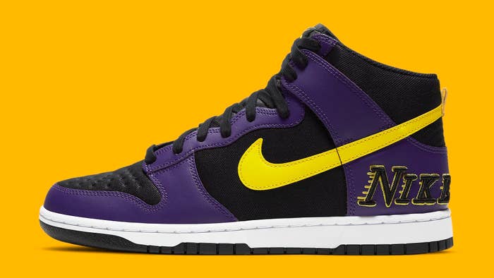 Nike Dunk High EMB Lakers DH0642-001 Release Info