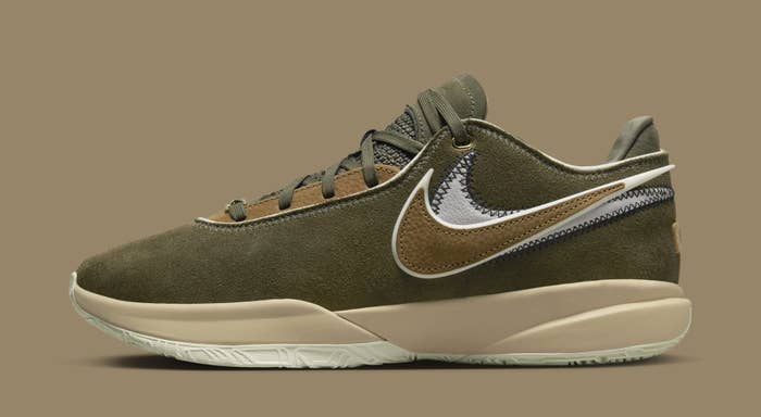 Nike LeBron 20 &#x27;Olive Suede&#x27; DV1193-901 (Lateral)
