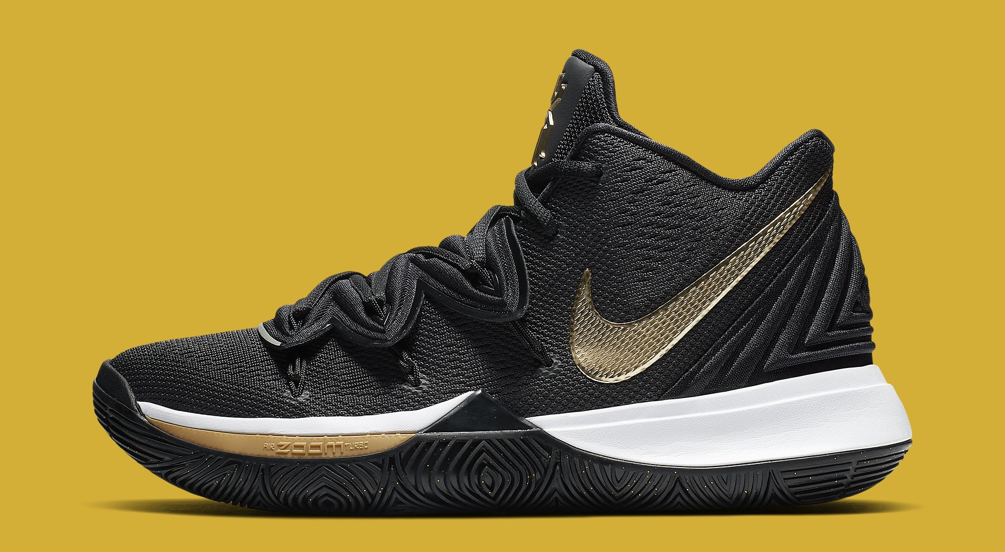 Nike Kyrie 5 &#x27;Black/Gold&#x27; AO2918-007 Lateral