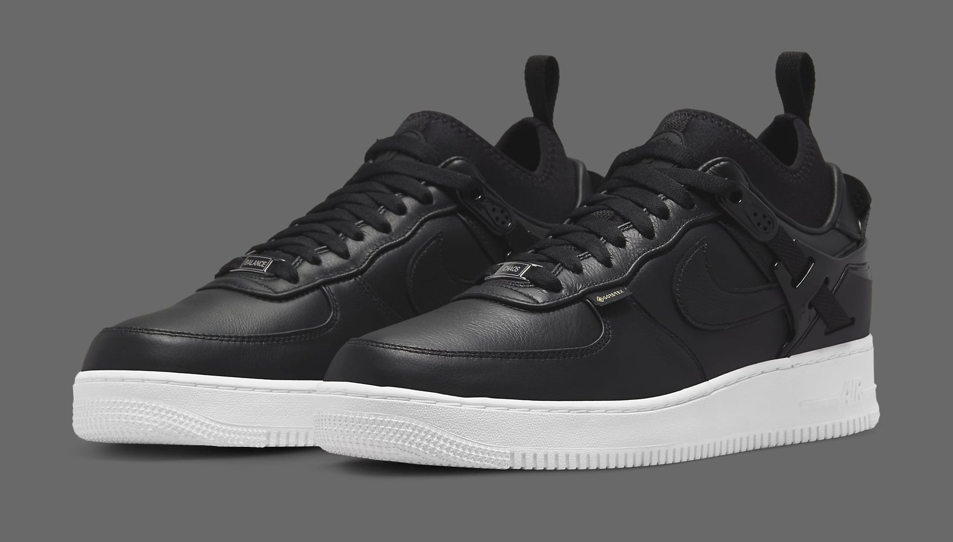 Undercover x Nike Air Force 1 Low &#x27;Black&#x27; DQ7558-002 Pair