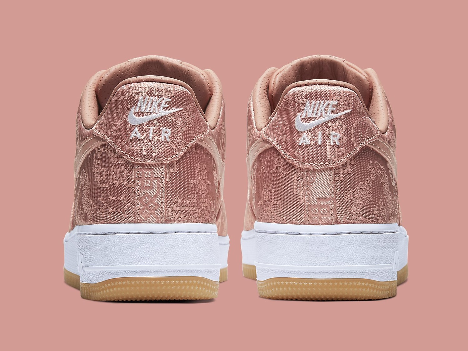 Clot x Nike Air Force 1 Rose Gold Release Date CJ5290-600 Heel