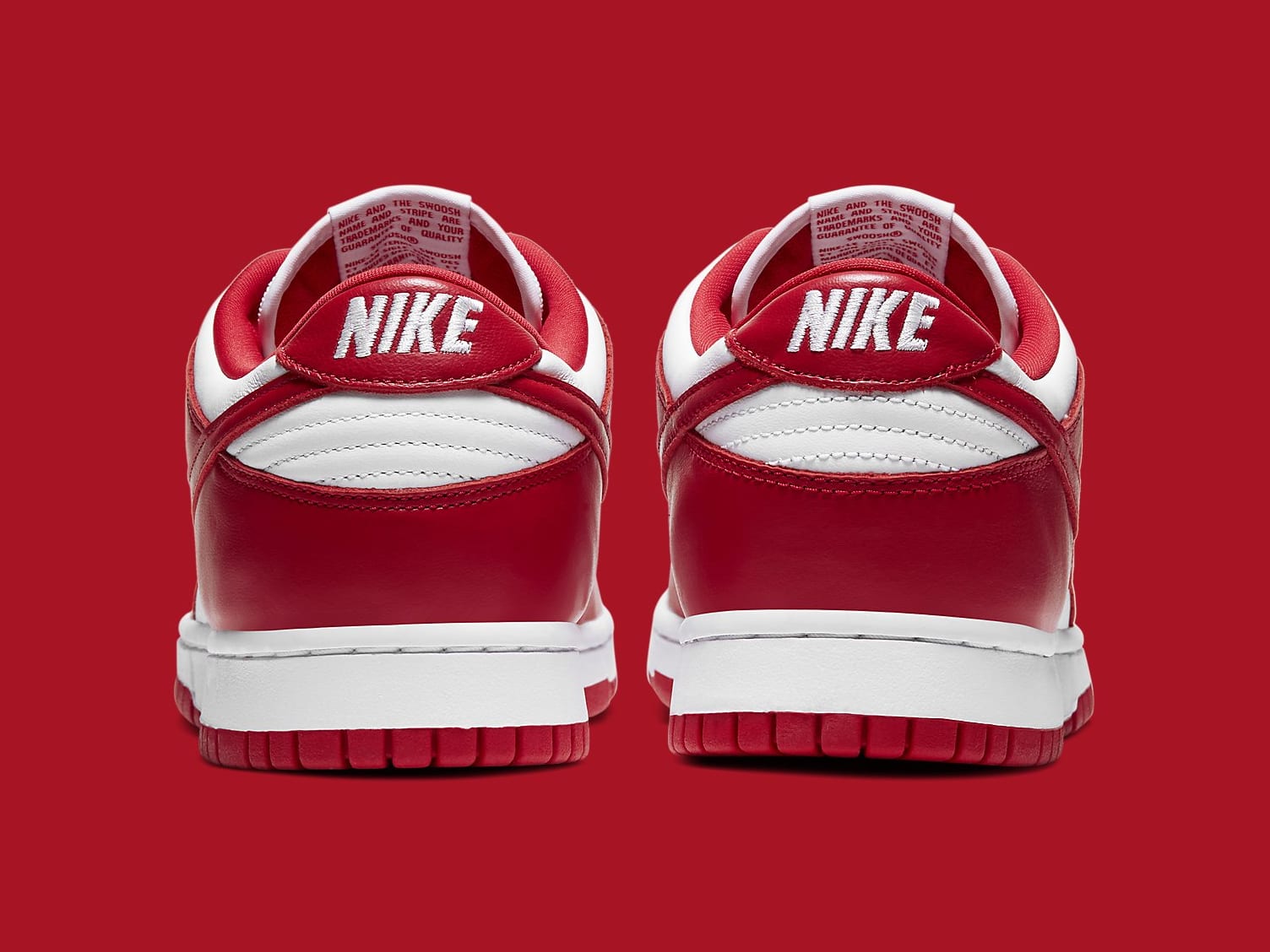 Nike Dunk Low University Red Release Date CU1727-100 Heel