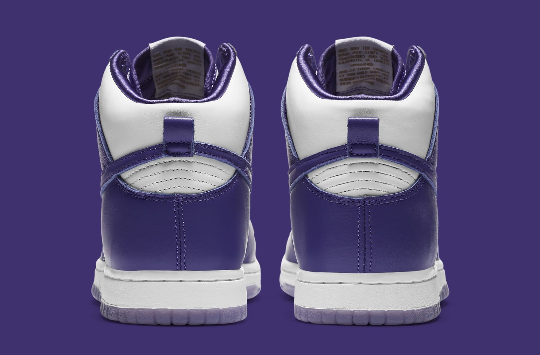 Nike Dunk High Women&#x27;s Court Purple Release Date DC5382-100 Heel