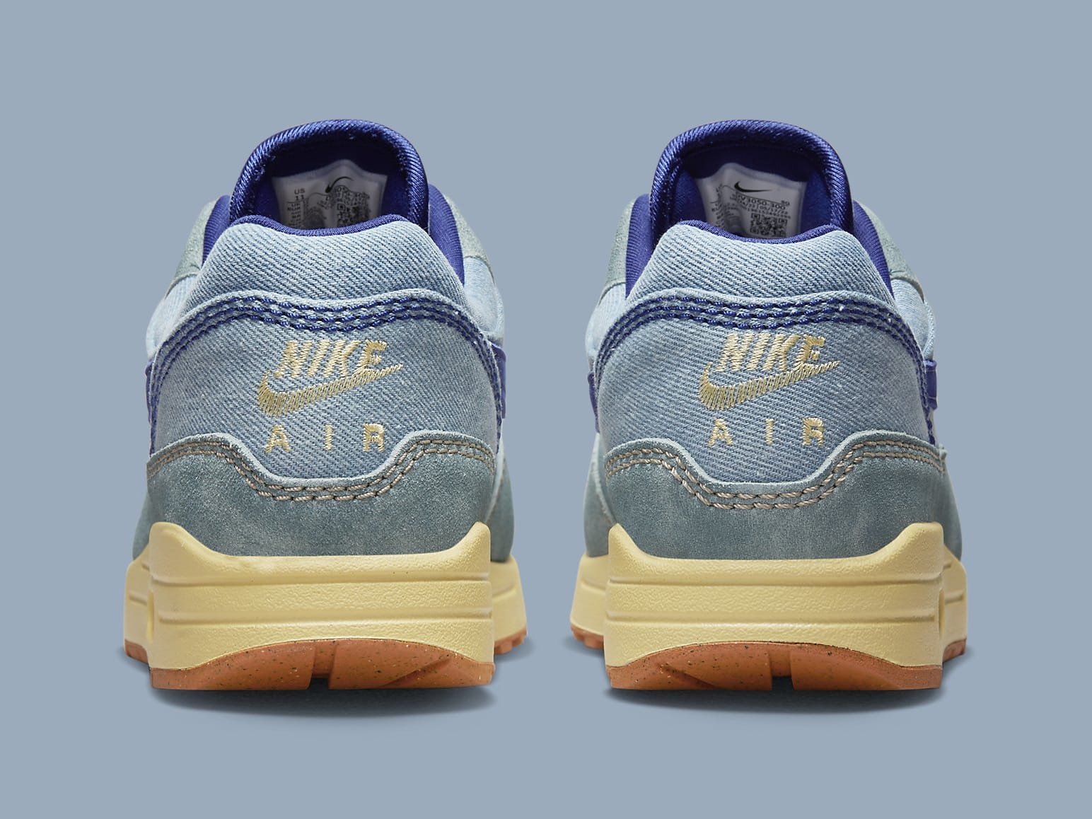 Nike Air Max 1 Dirty Denim Release Date DV3050-300 Heel