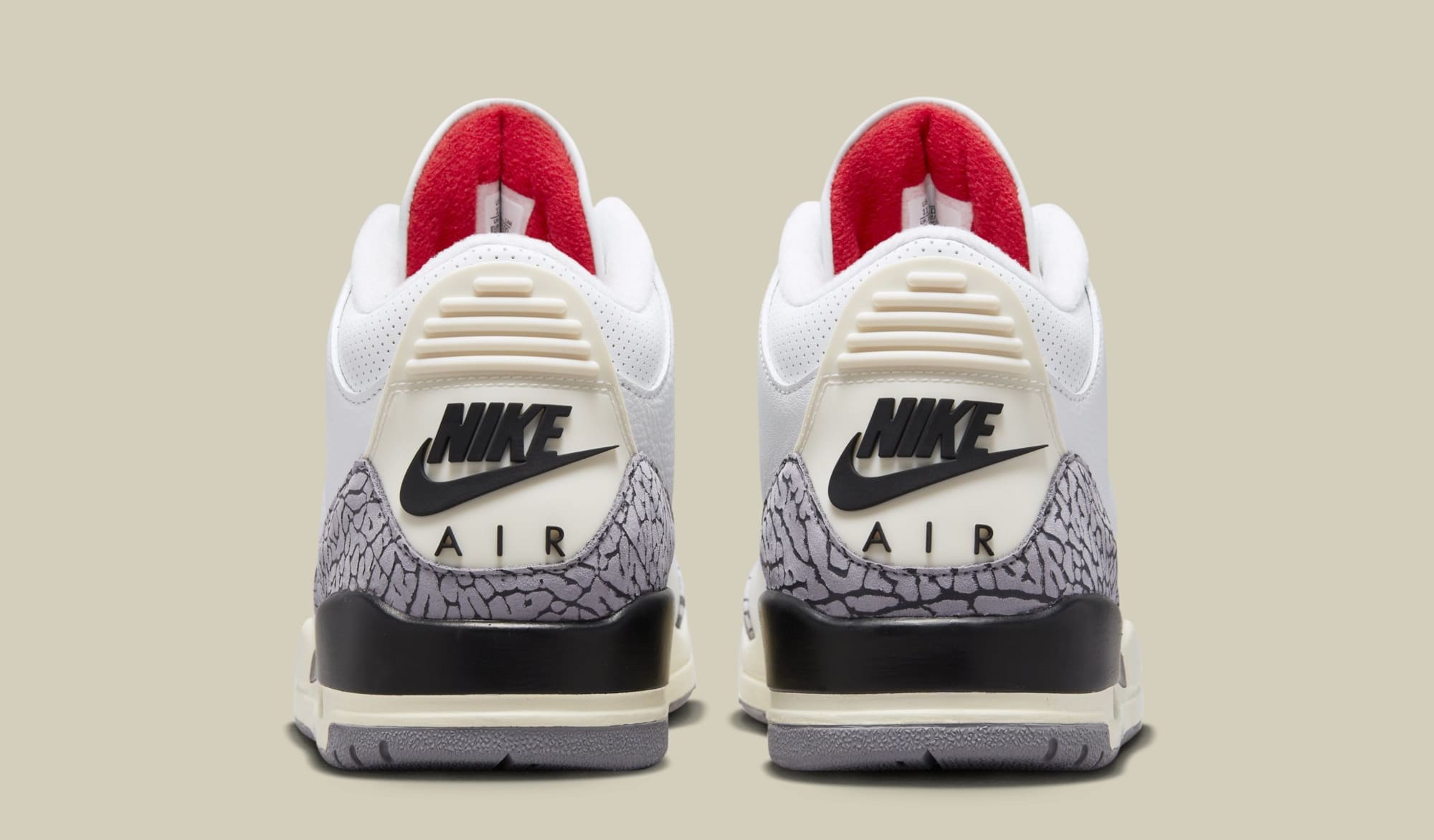 Air Jordan 3 &#x27;White/Cement&#x27; Remastered DN3707-100 (Heel)