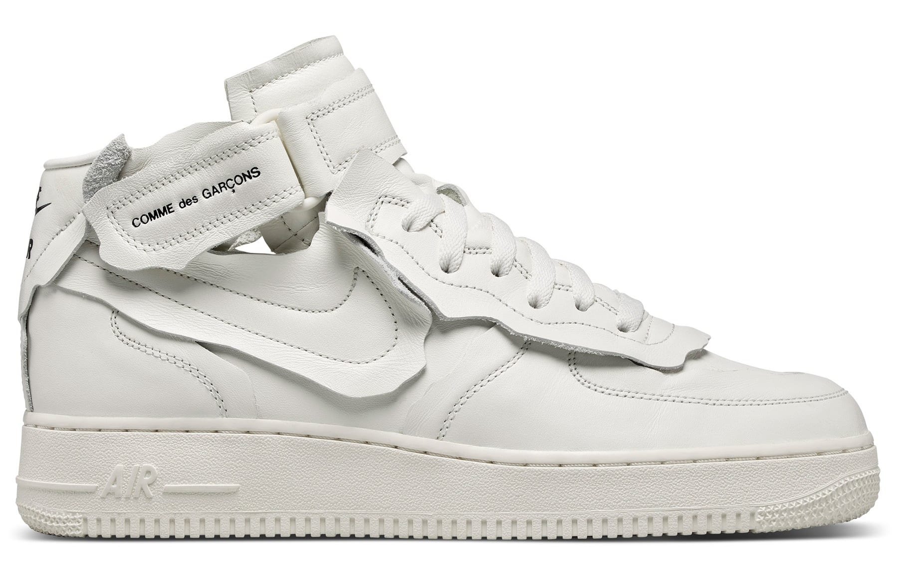 Comme Des Garcons x Nike Air Force 1 Mid &#x27;White&#x27; F/W 20 Lateral