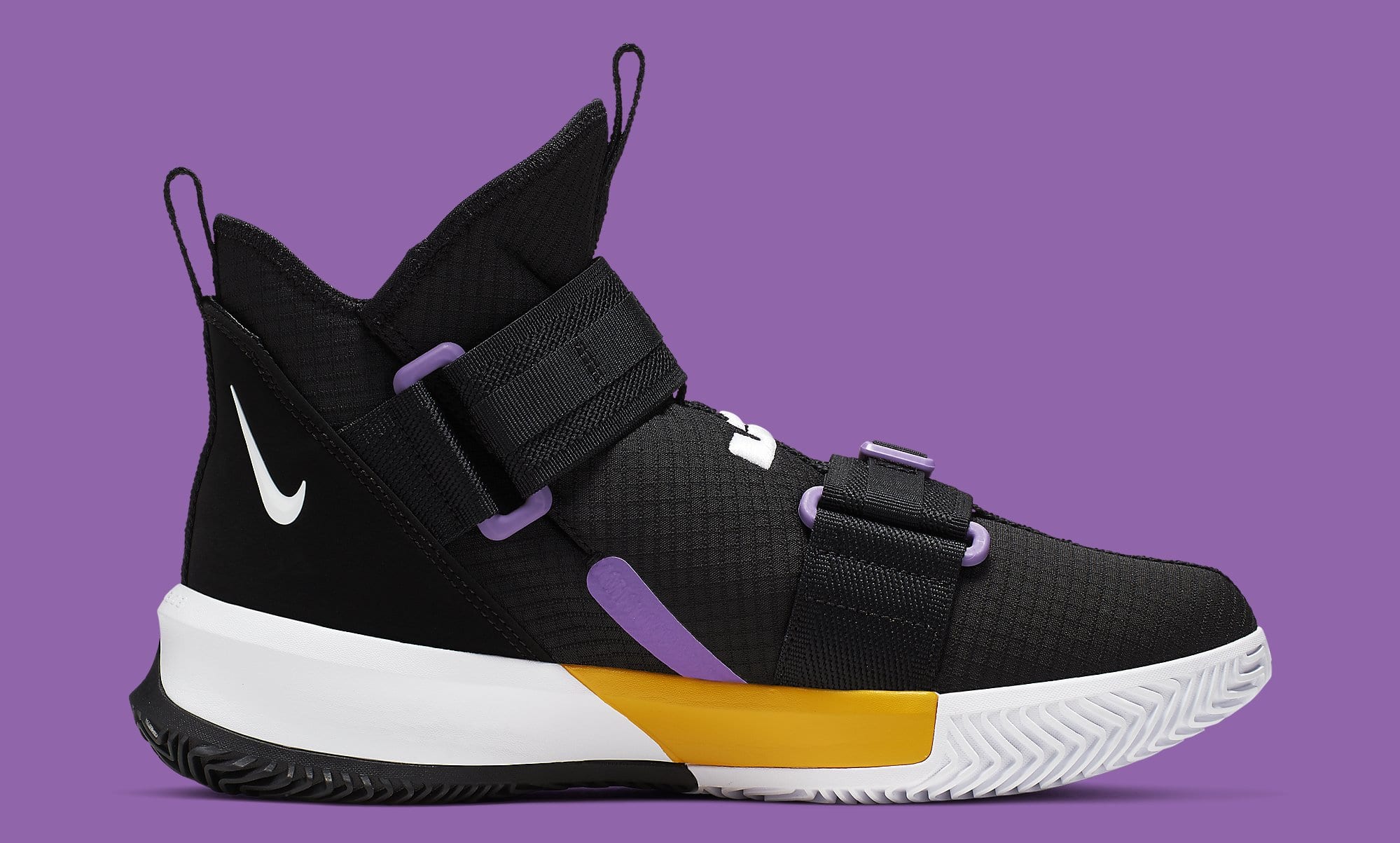 Nike LeBron Soldier 13 Lakers Release Date AR4228-004 Medial