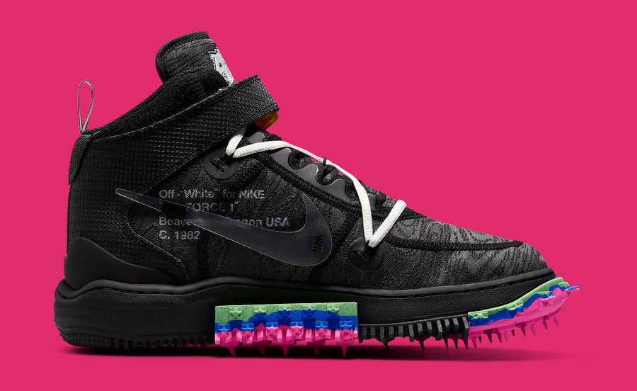 Nike Air Force 1 Mid Off-White Black Pink Black DO6290-001 Mens New