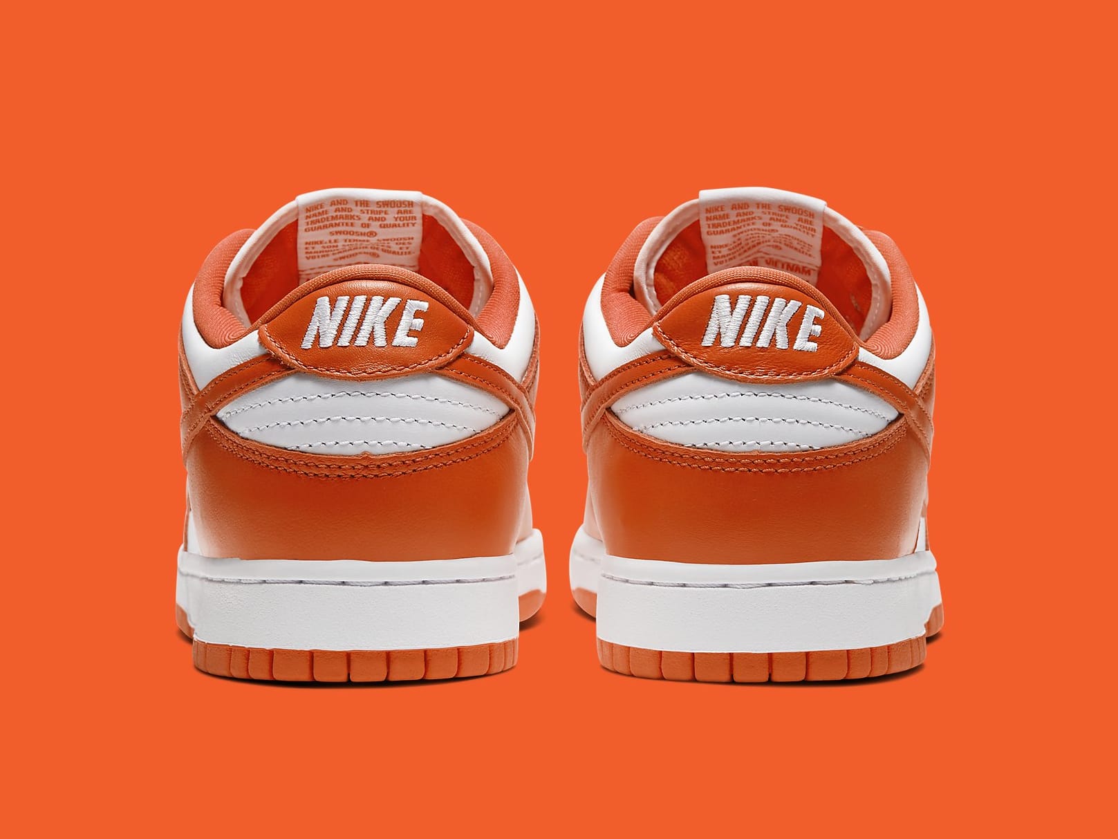 Nike Dunk Low Syracuse Release Date CU1726-101 Heel