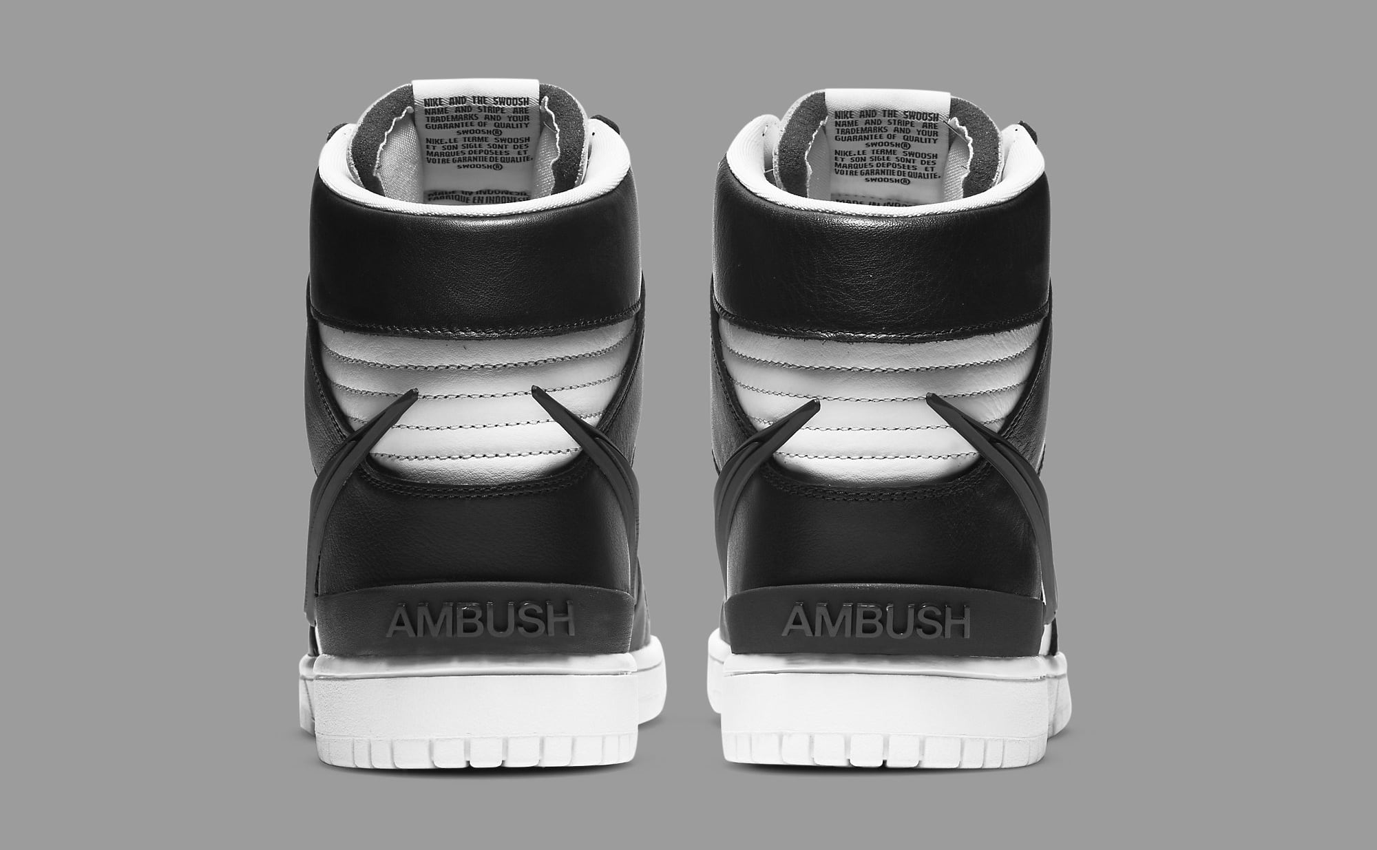 Ambush x Nike Dunk High Black/White CU7544-001 Heel