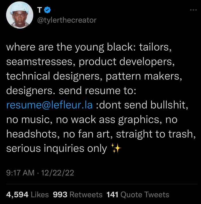 Tyler the Creator is seen tweeting