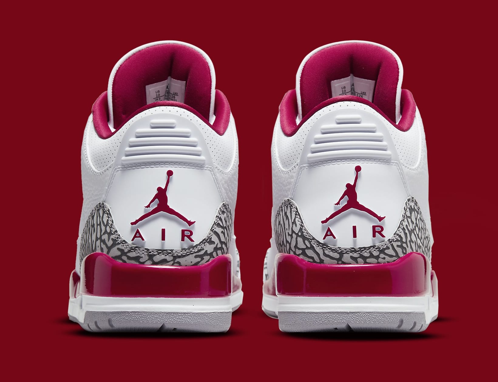 Air Jordan 3 Retro &#x27;Cardinal&#x27; CT8532 126 Heel