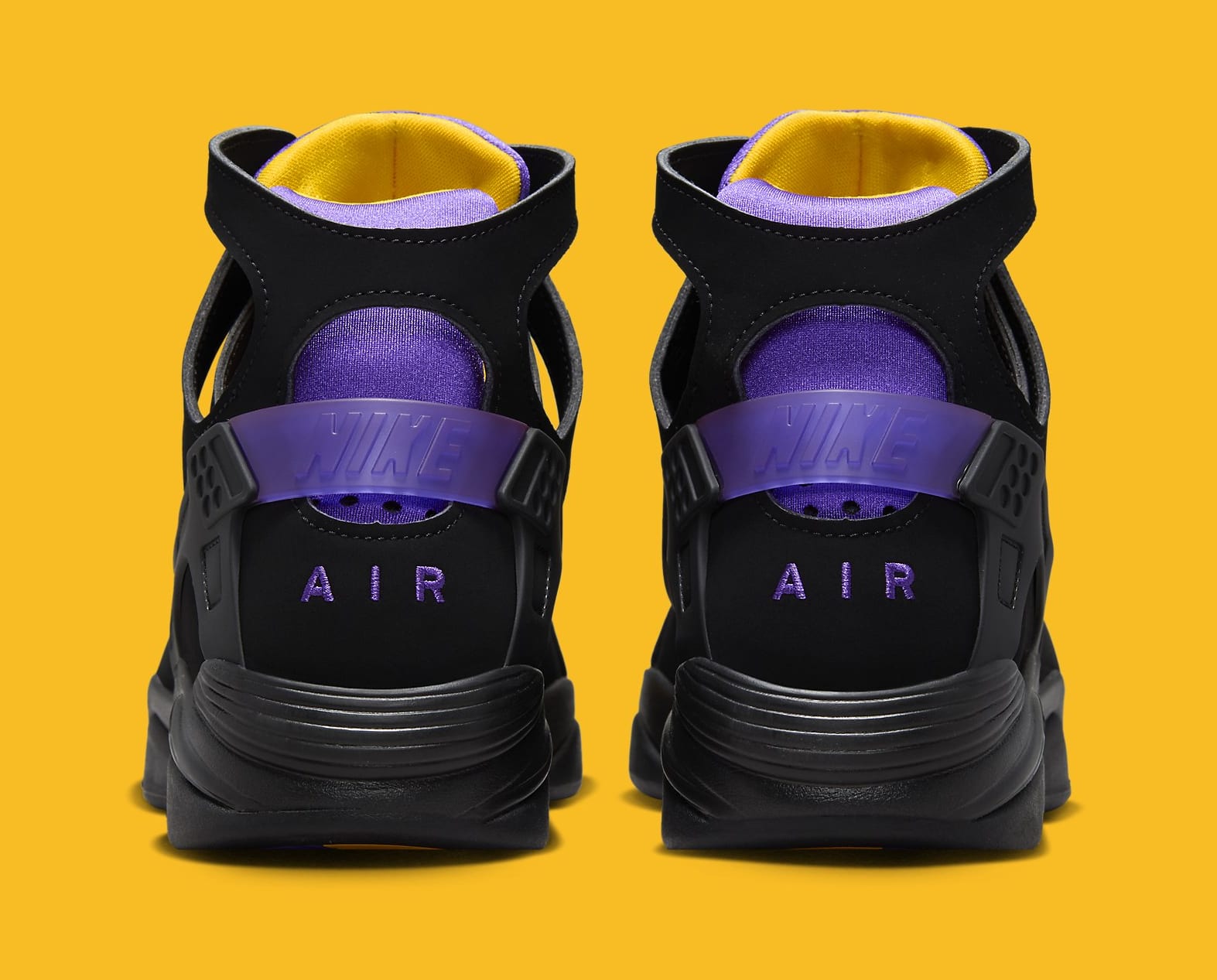Nike Air Flight Huarache &#x27;Lakers Away&#x27; 2023 FD0188 001 Heel