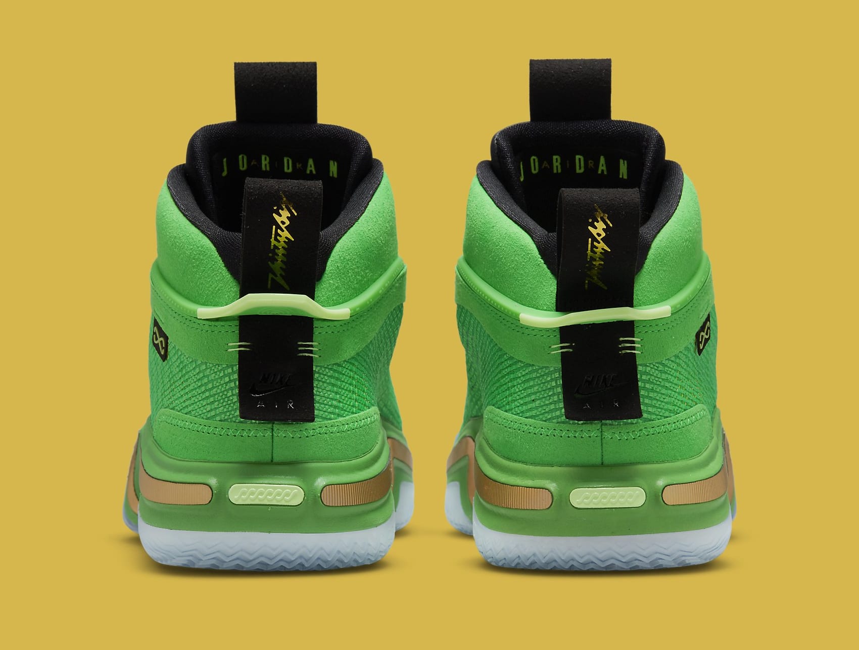 Air Jordan 36 &#x27;Green/Gold&#x27; CZ2650 300 Heel