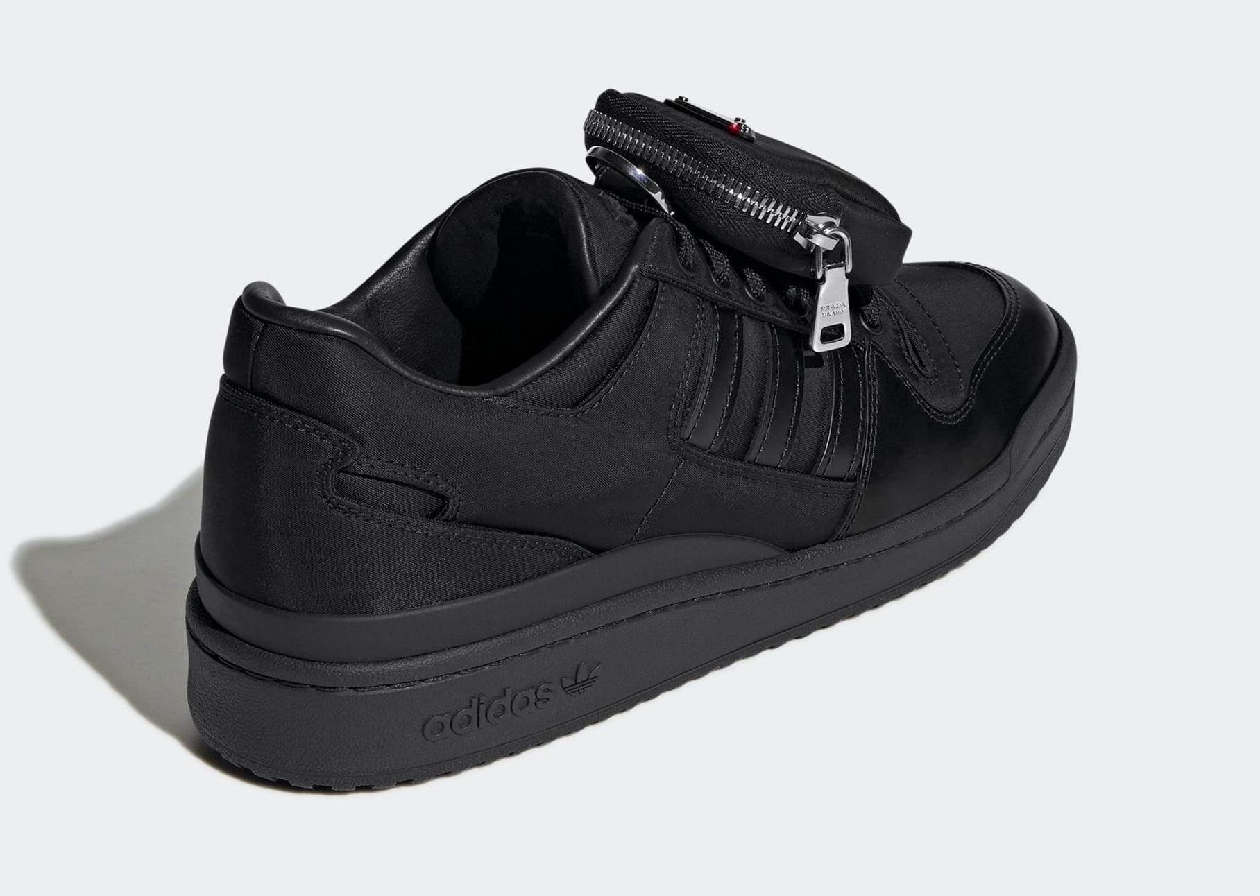 Prada x Adidas Forum Low &#x27;Black&#x27; GY7043 Heel