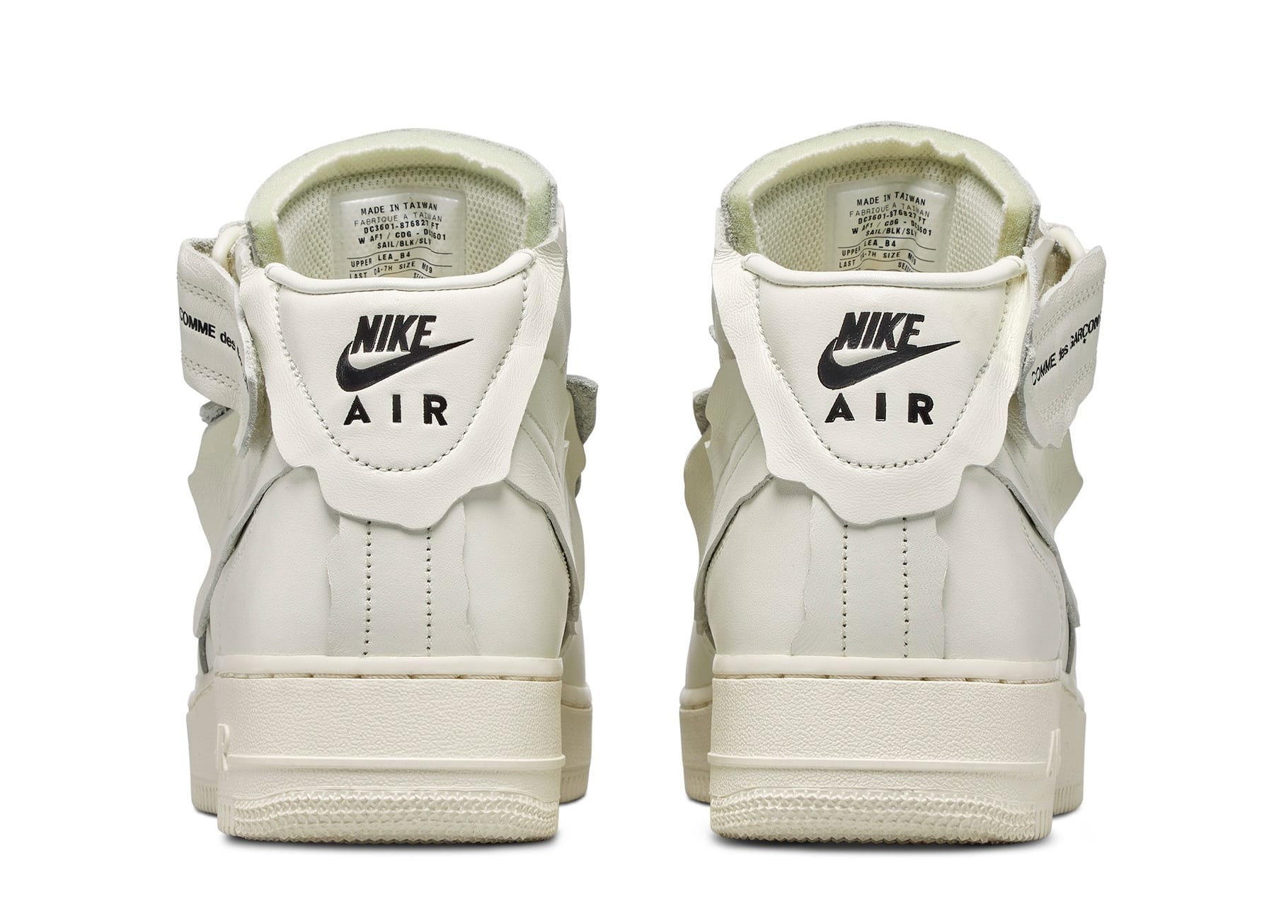 Comme Des Garcons x Nike Air Force 1 Mid &#x27;White&#x27; F/W 20 Heel