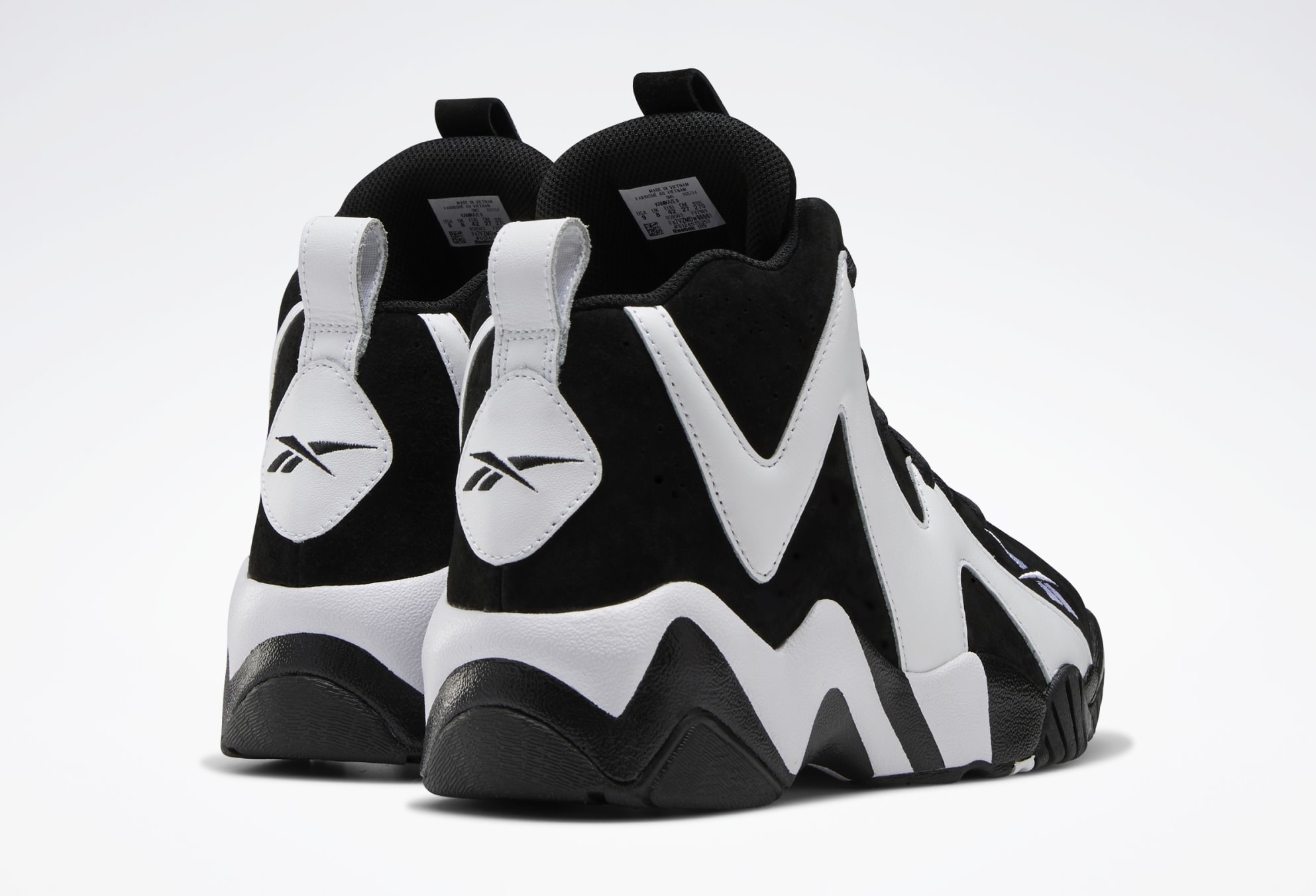 Reebok Kamikaze II &#x27;Black/White/Black&#x27; FV2969 Heel