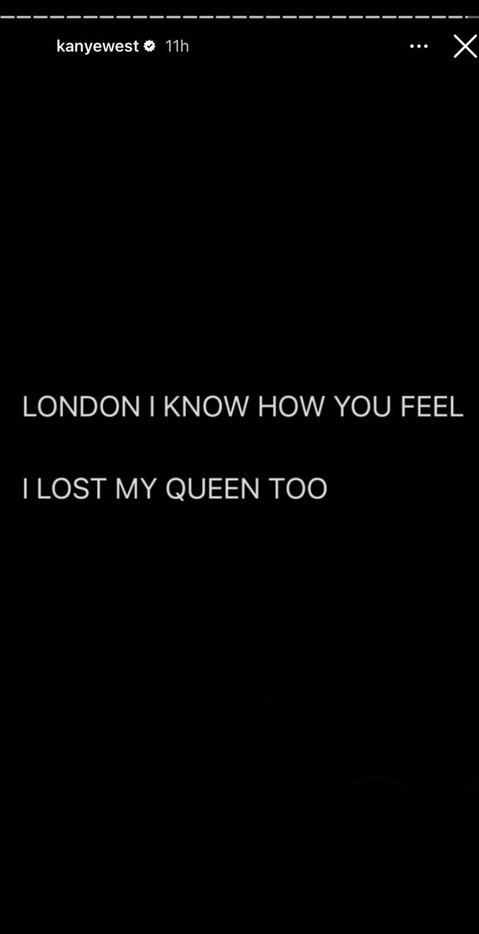 Ye is seen posting a Queen message on Instagram