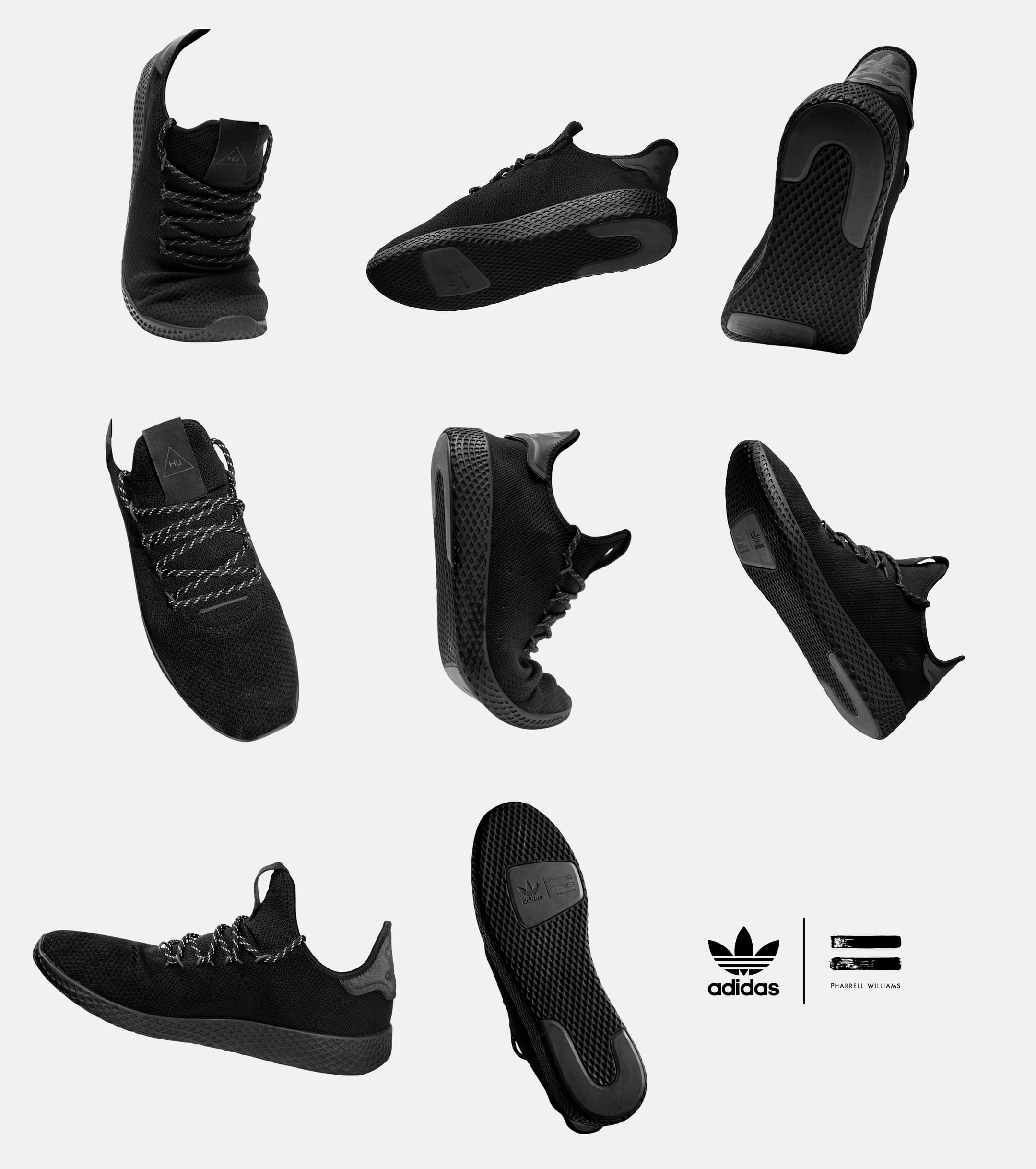 adidas x Pharrell Williams HU Samba 'Triple Black' Collection