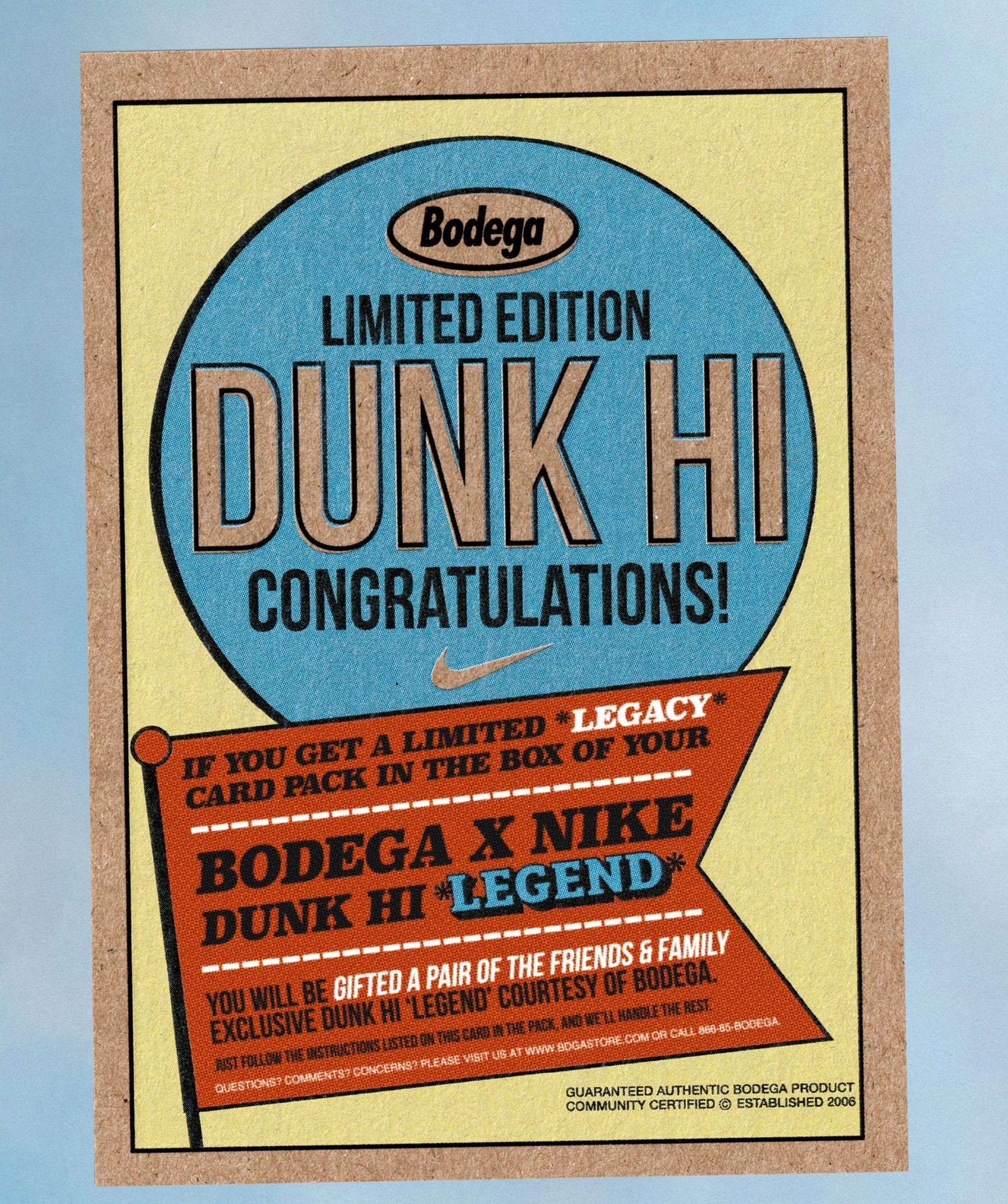 Bodega x Nike Dunk High &#x27;Legend&#x27; Friends and Family