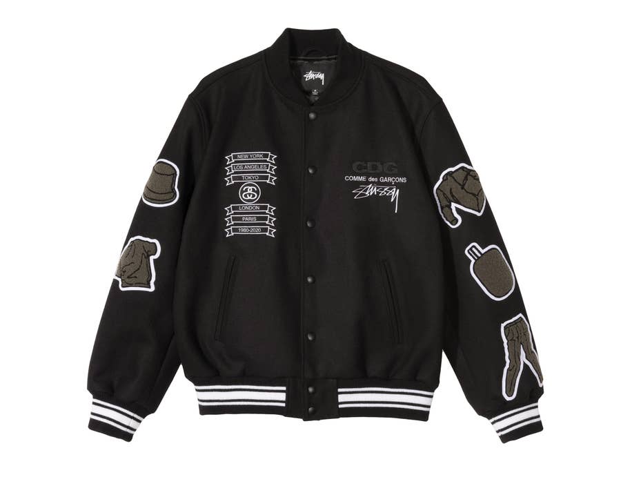 cdg varsity jacket