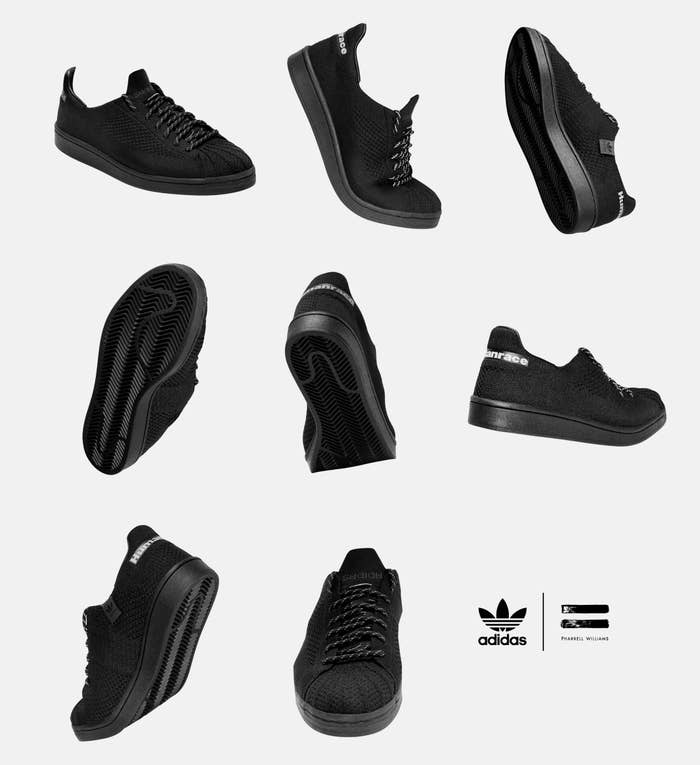 Pharrell x Adidas Superstar &#x27;Triple Black&#x27; Release