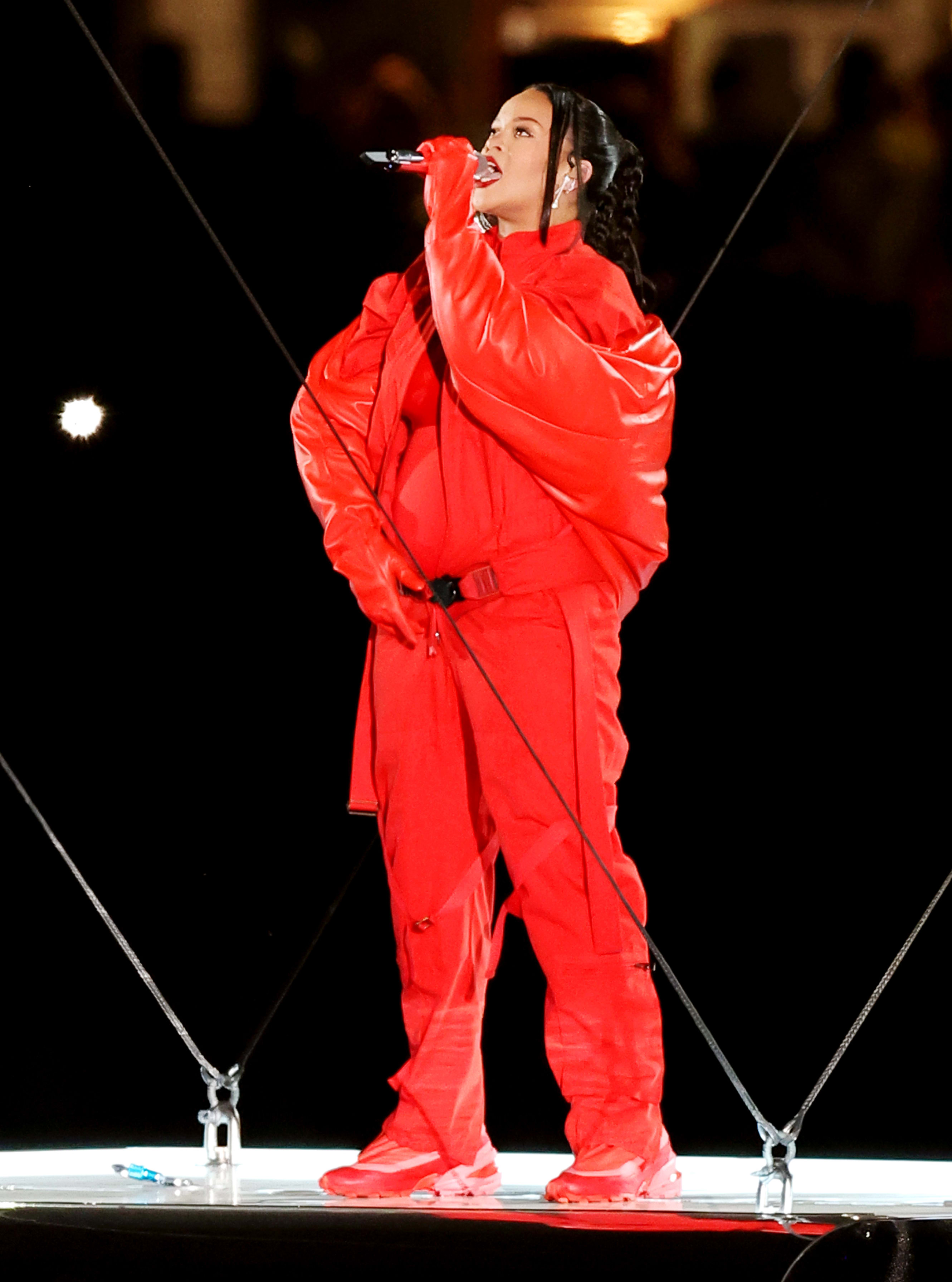 Rihanna Performs in Maison Margiela x Salomon Sneakers at the