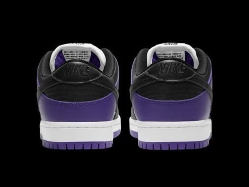 Nike SB Dunk Low Court Purple Release Date BQ6817-500 Heel