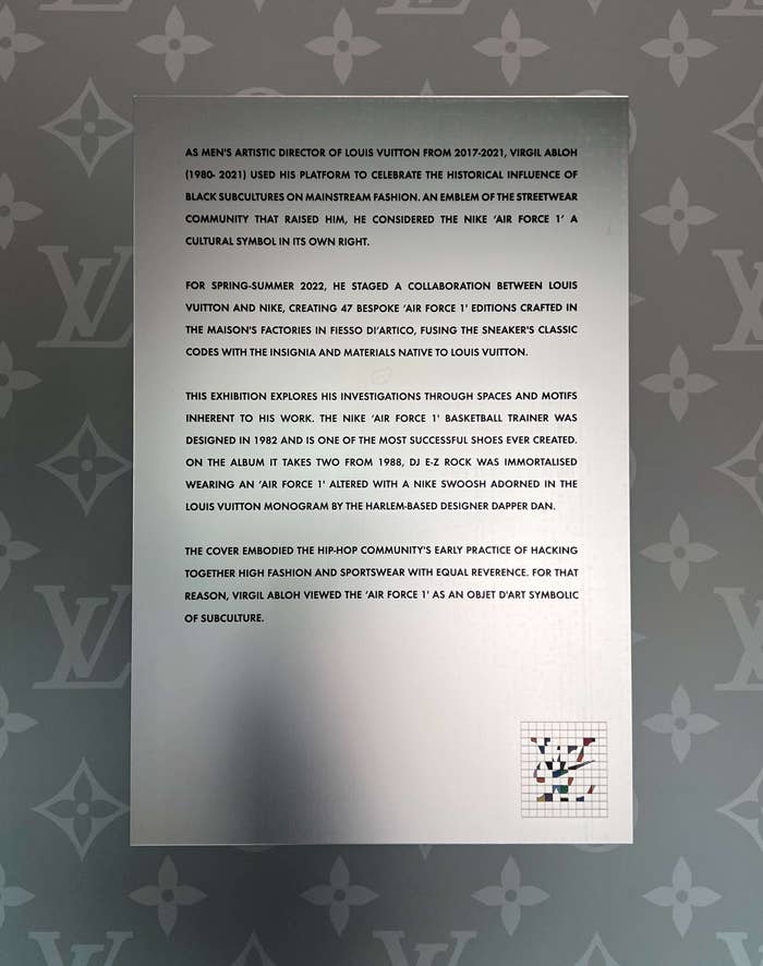 Louis Vuitton x Nike Air Force 1 Exhibition Card