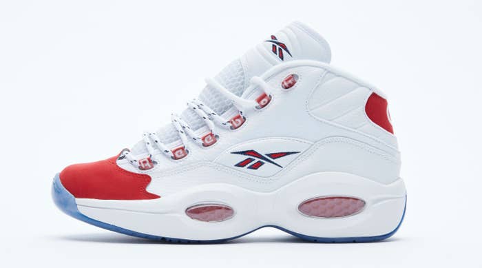 Reebok Question Mid OG Suede &#x27;Red Toe&#x27; 2020 Lateral