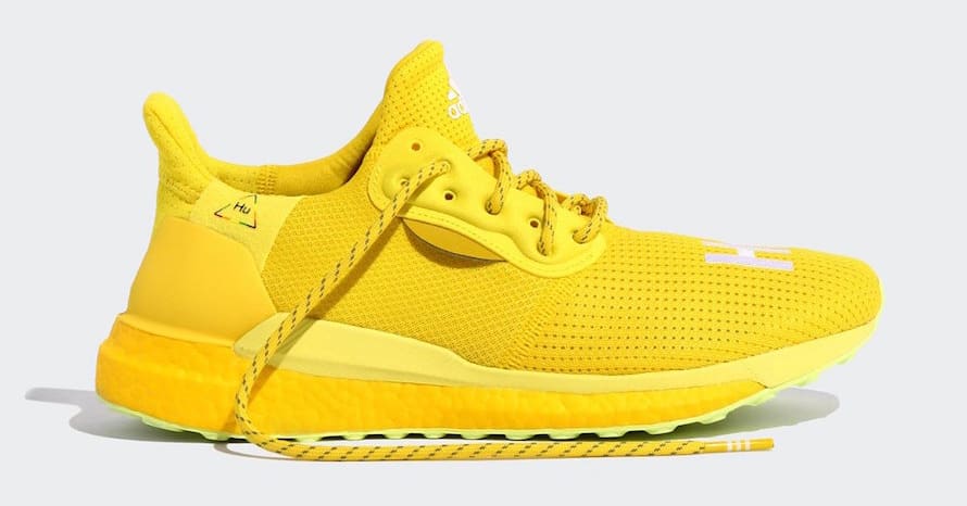 Pharrell x Adidas Solar Hu Glide &#x27;Bright Yellow/Running White/Solar Yellow&#x27; EF2379 (Lateral)