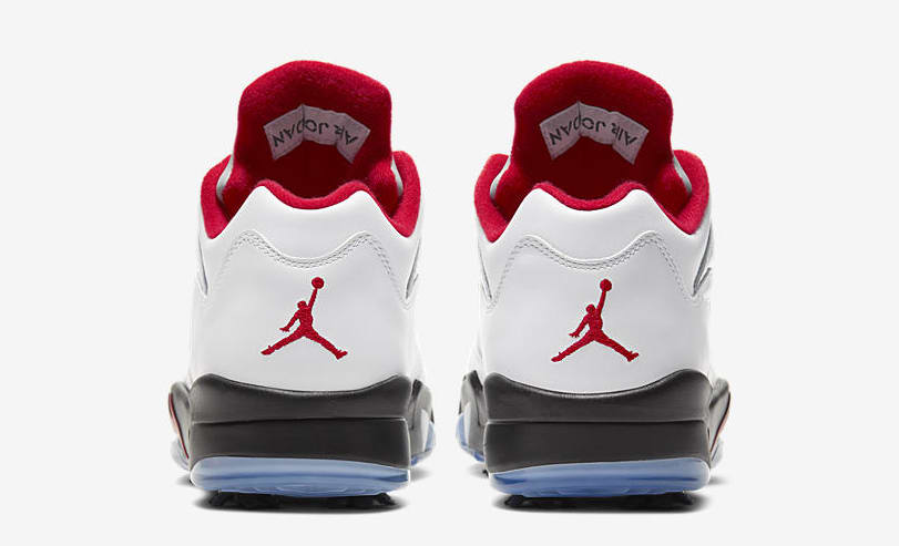 Air Jordan 5 Golf &#x27;White/Fire Red&#x27; CD3100-100 (Heel)