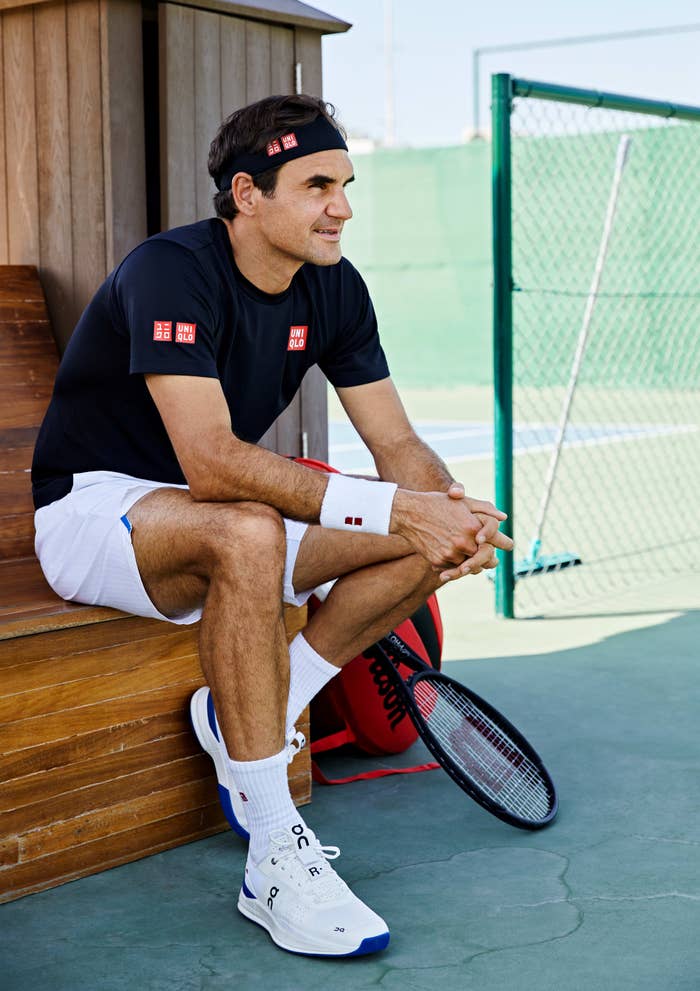Roger Federer wearing his On signature sneakers