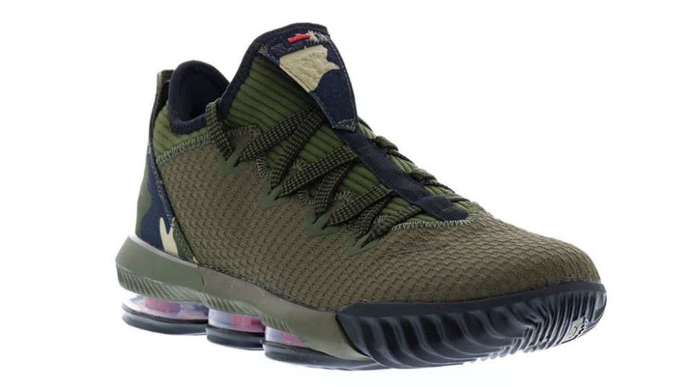 Nike LeBron 16 Low Camo Release Date CI2668-300 Front Angle