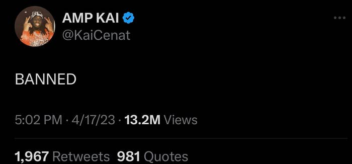 Kai Cenat is seen on Twitter platform