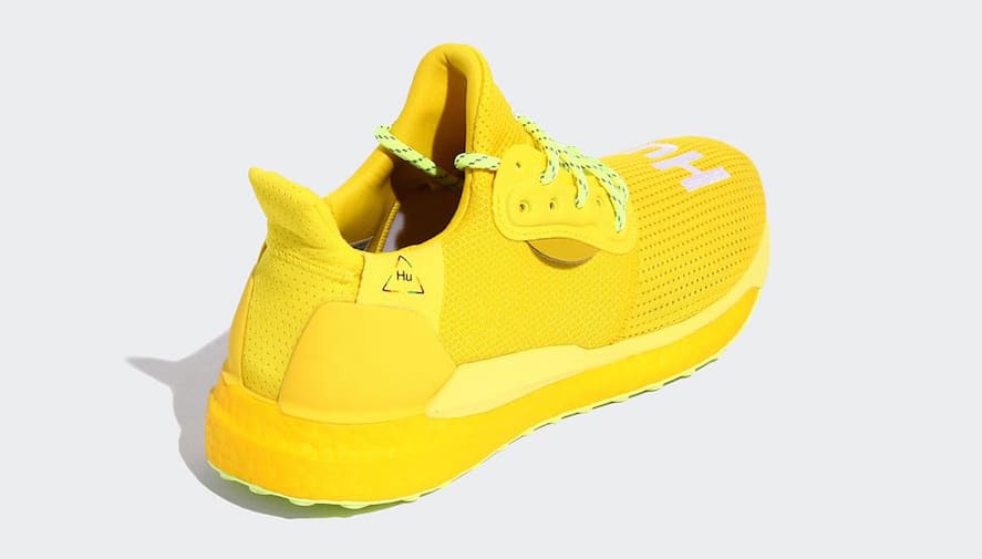 Pharrell x Adidas Solar Hu Glide &#x27;Bright Yellow/Running White/Solar Yellow&#x27; EF2379 (Heel)