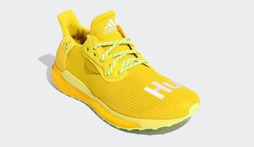 Pharrell x Adidas Solar Hu Glide &#x27;Bright Yellow/Running White/Solar Yellow&#x27; EF2379 (Front)