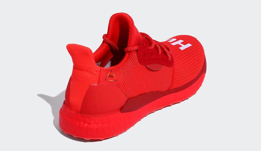 Pharrell x Adidas Solar Hu Glide &#x27;Red/Power Red/Running White&#x27; EF2381 (Heel)