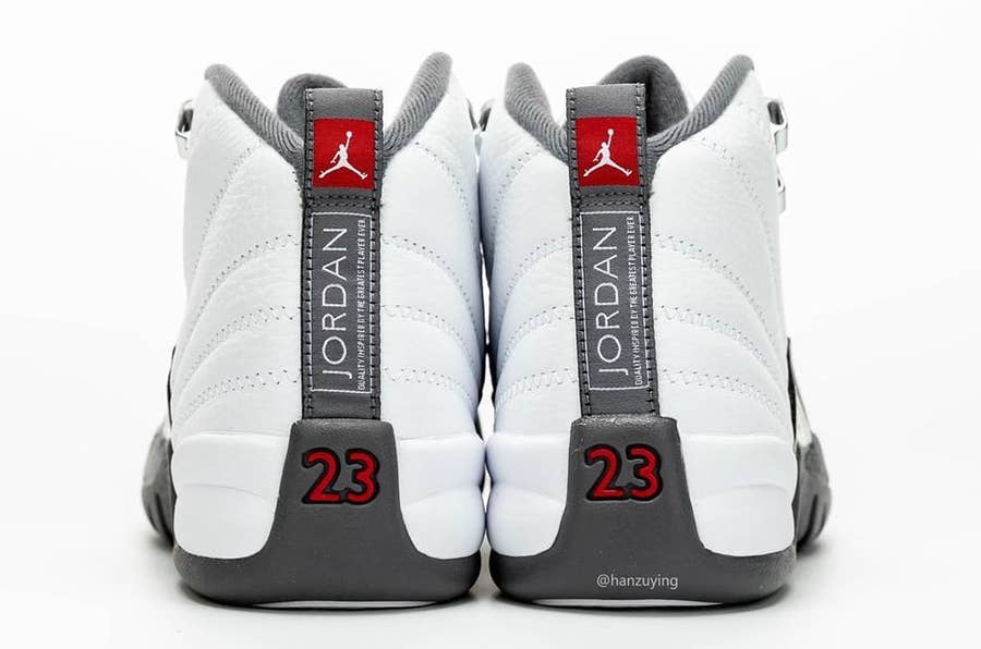 Air Jordan 12 White Dark Grey •