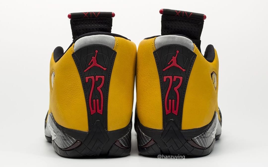 Air Jordan 14 Retro &#x27;Yellow Ferrari&#x27; BQ3685-706 Heel