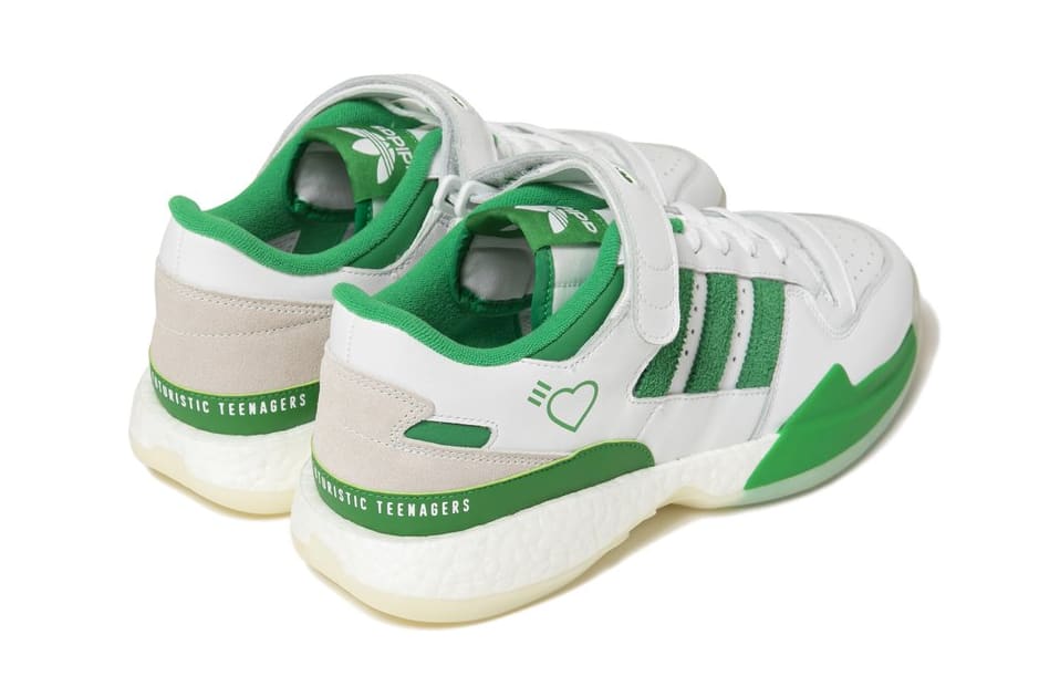 Human Made x Adidas Forum Lo White/Green Heel