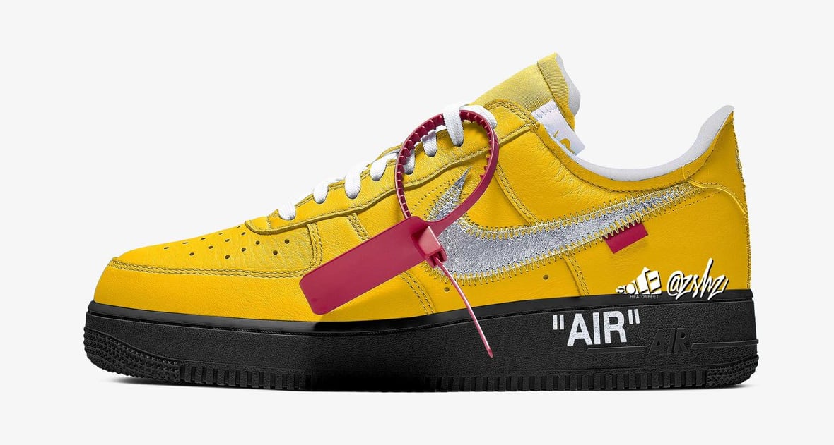 Off-White x Nike Air Force 1 Low &#x27;University Gold&#x27; Mock-up