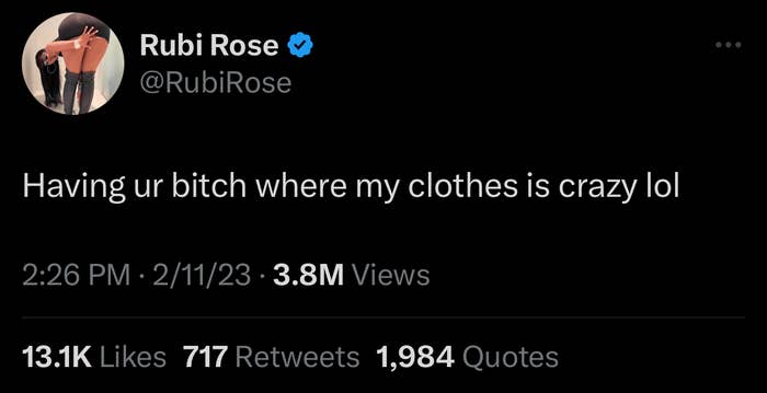 Rubi Rose seen tweeting about a clothing controversy