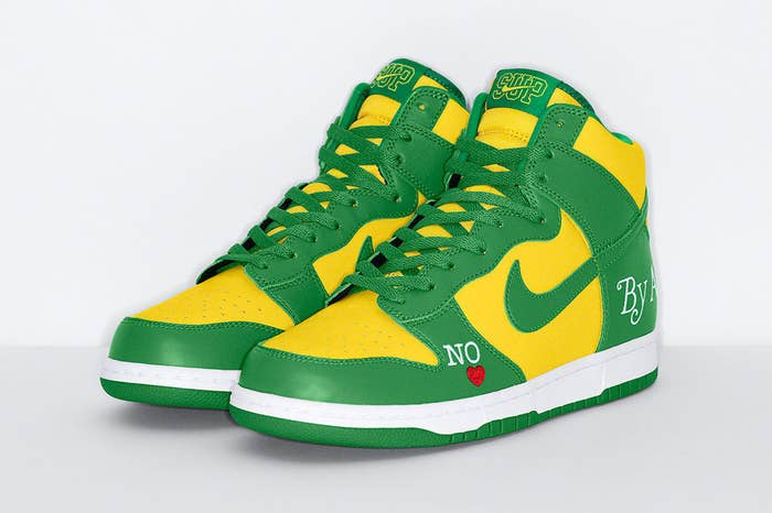 Supreme x Nike SB Dunk High Green/Yellow Pair