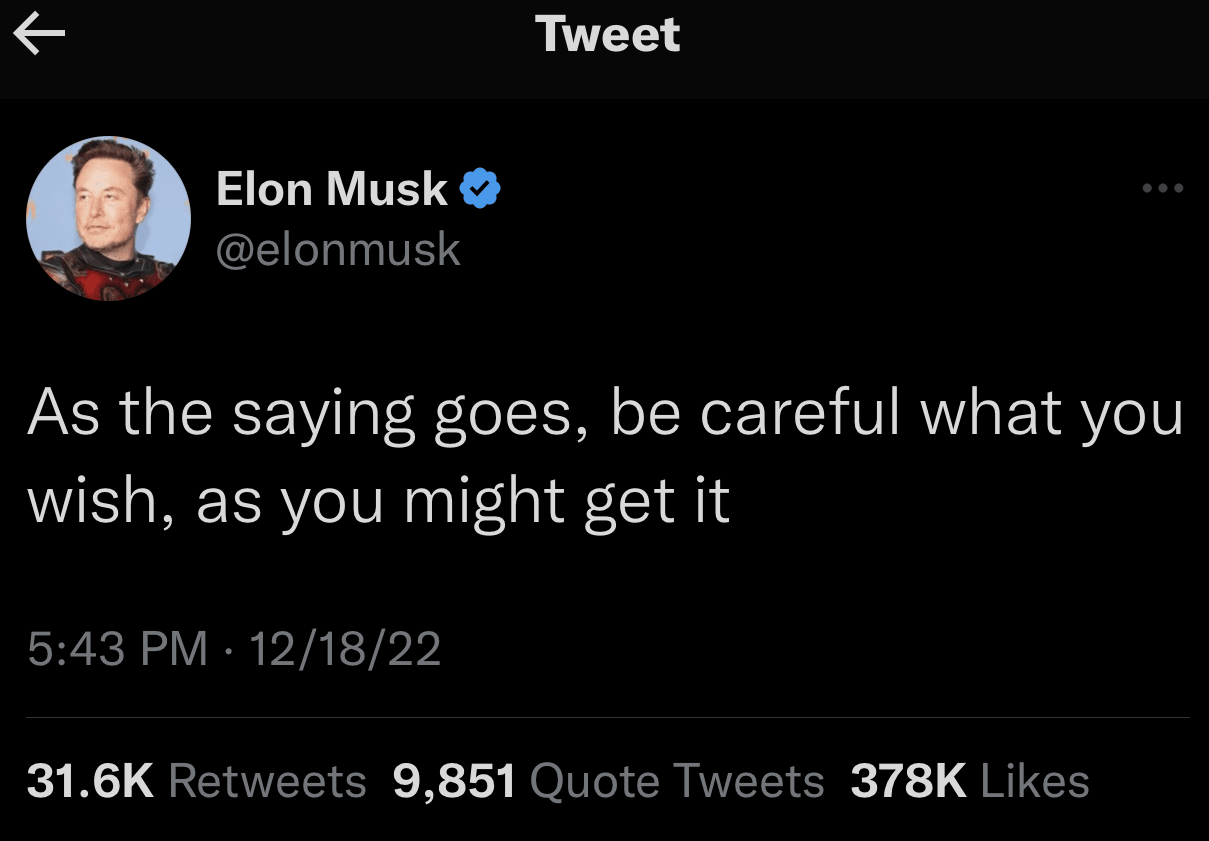 Elon Musk is seen posting on Twitter