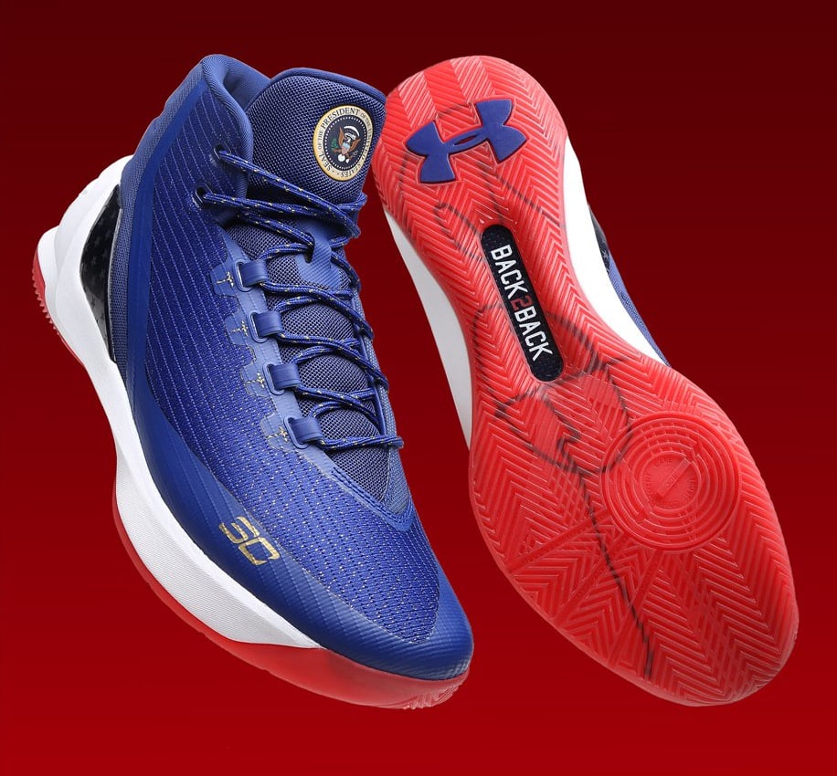 The Barack Obama version of the Under Armour Curry 3 celebrating the president&#x27;s back-to-back terms